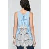 Slickblue Women's Ruffle Detail Tank Top, Sleeveless Lace Back Shirt, Casual Fit, S, Light Blue - 3 of 4