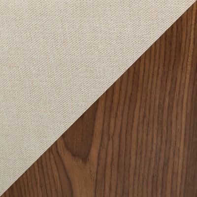 Curvo Walnut and Cream Upholstered Low Arm Chair