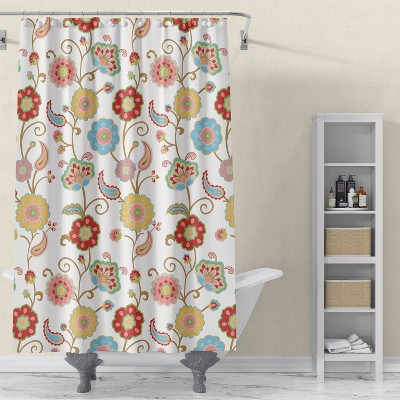 Ashbury Spring Floral Lined Shower Curtain with Grommets  - Levtex Home