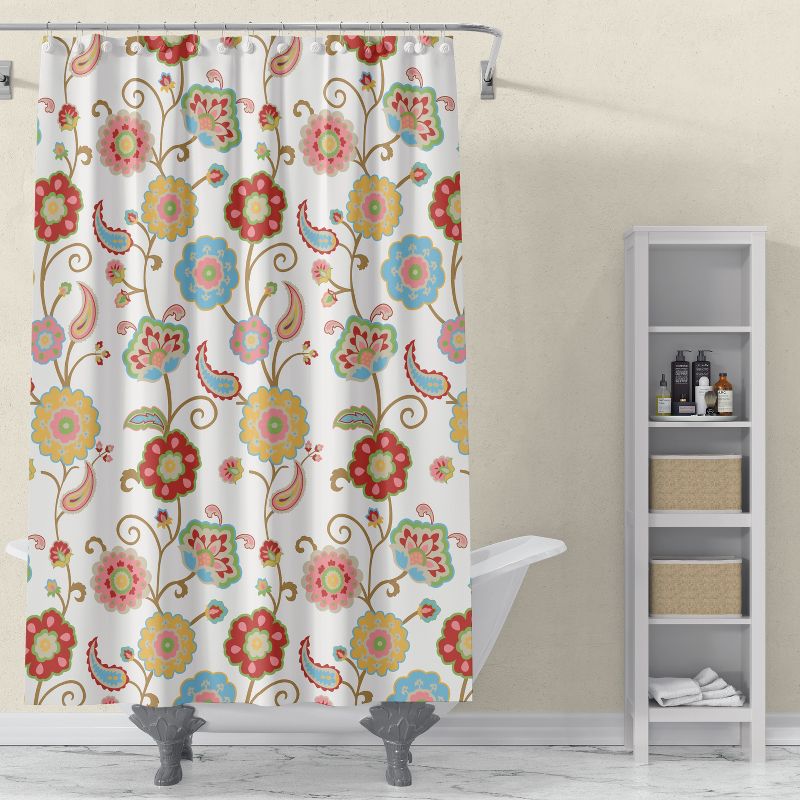 Ashbury Spring Floral Lined Shower Curtain with Grommets  - Levtex Home, 1 of 5