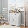 Small Storage Cabinet, White Wood Buffet with 2 Doors & 2 Drawers, Minimalist Accent Sideboard for Kitchen, Dining or Living Room - 4 of 4