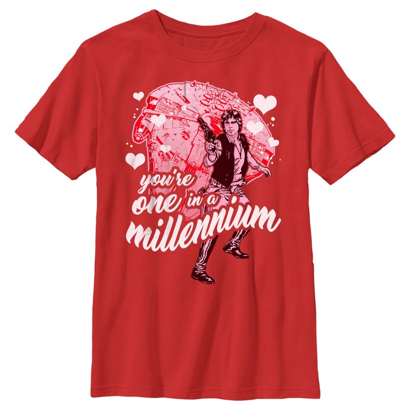 Boy's Star Wars Valentine's Day Han Solo You're One in a Millennium T-Shirt, 1 of 5