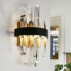 LNC Combrocollia 1-Lights 7" Luxury and Glam Integrated LED Crystal Wall  Lights, Black and Gold - 2 of 4