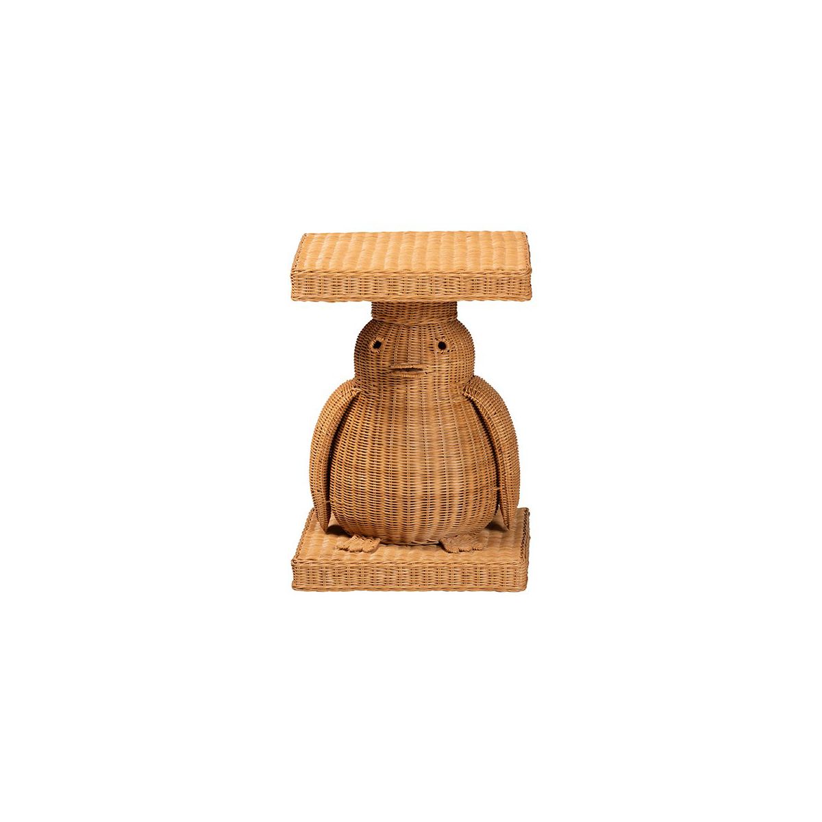bali & pari,Pembroke Penguin Rattan End Table, Handwoven Sculptural Accent Table - thumbnail 2