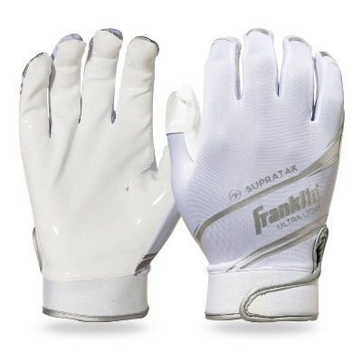 Franklin Sports Supratak Adult Receiver Gloves - White XL