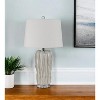 HomeRoots 28" Nickel Glass Novelty Table Lamp With White Empire Shade - 2 of 4