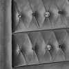 Royal Hampton Nightstand, 26 Inch, 2 Drawers, Button Tufted Gray Fabric - 2 of 4