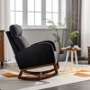 Modern Glider Rocking Chair with Wooden Legs and Side Pocket, High-Back Recliner Armchair for Nursery, Living Room, Bedroom - 3 of 4