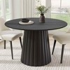 Lirago Solid Wood Round Dining Table for 4 People Nordic style 46x46 Black - 2 of 4