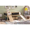 NicBex Twin Size Loft Bed with Slide & Climbing Wall,Fun Twin Loft Bed with Chalkboard Panels & Storage Bins,Low Loft Bed for Kids - 3 of 4