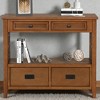 Mshliw 36 Inch Farmhouse Pine Wood Console Table with 4 Drawers and Storage Shelf Entryway Sofa Table for Living Room Bedroom Hallway Kitchen - 2 of 4