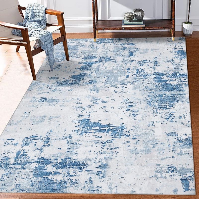 Modern Abstract Rug Machine Washable Printed Rug Soft Foldable Accent Rug for Living Room Bedroom, 2 of 8