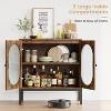 Garvee Modern Storage Cabinet with Fluted Glass Doors and Adjustable Shelves – Elegant MDF Sideboard for Dining Room, Living Room, - 3 of 4