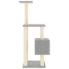 vidaXL Cat Tree Light grey Engineered wood, plush, sisal 40.9 in tall - 4 of 4