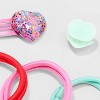 Girls' 12pk Heart Themed Hair Accessory Set - Cat & Jack™ Mint Green/Red/Pink: Styling Clips & Elastics - 3 of 3