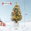24 Inch Table Top Christmas Tree, Small Christmas Tree with Red Berry Cement Base, Mini Pine Christmas Trees for Table Home Office Decor - 2 of 4