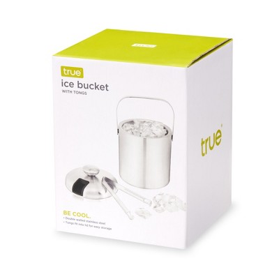 1.3L Stainless Steel Double-Walled Ice Bucket with Tongs