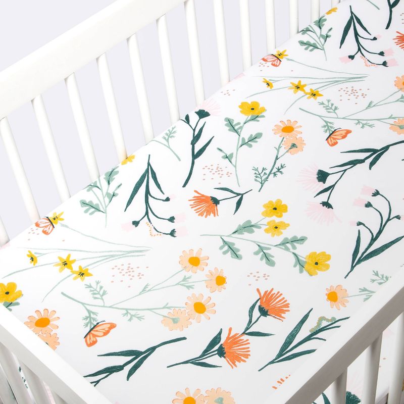 Fitted Crib Sheet - Cloud Island&#8482; Garden Floral, 4 of 9