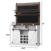 Bar Cabinet 75" Tall Coffee Hutch Large Kitchens Hutch Farmhouse Coffee Bar - 2 of 4