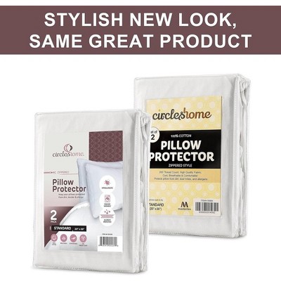 King Size White Cotton Hypoallergenic Pillow Protector Set