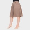 24seven Comfort Aapparel Womens Plus Pleated Elastic Waist Knee Length Pocket Skirt - 2 of 4