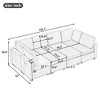 103" Chenille Upholstered U-Shaped Modular Sectional Sofa with Two Ottomans & Three USB Ports - 3 of 4