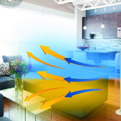 White Ceramic Tower Fan and Heater with Thermostat and Automatic Shut-off