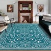 Living Room Rug 8x10 Modern Floral Print Area Rug With Non-Slip Backing Ultra-Thin Stain-Resistant Throw Carpet For Bedroom Dining Room Home Office - 2 of 4