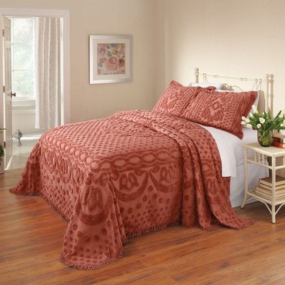 BrylaneHome Georgia Chenille Bedspread Ultra-Soft 100% Cotton With Medallion Pattern