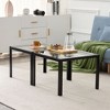 NicBex Modern Square Nesting Coffee Table Set of 2 with Glass Top and Metal Frame for Living Room and Bedroom - 4 of 4