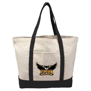 Kennesaw State University Primary Logo Canvas Tote Bag With External Pocket, Reusable Shoulder Bag for Shopping, School, Beach - 1 of 4