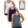 Galaxy By Harvic Women's Moisture Wicking Racerback Tanks- 3 Pack - 2 of 2