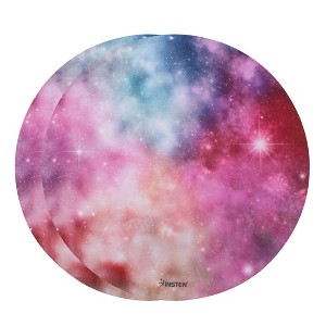 Insten 2 Pack Nebula Galaxy Mouse Pad Round, Non Slip Rubber Base, Smooth Surface Mat, For Home Office Gaming, Pink Purple - 1 of 4