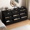 TiramisuBest Black 9-Drawer Dresser,63'' Large Deep Chest of Drawers for Bedroom, Living Room & Hallway Storage - 3 of 4