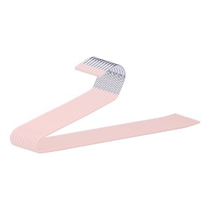 REGALWOVEN Non-Slip Stainless Steel Space Saving Open-Ended Clothes Hangers 10 Pcs - 1 of 4
