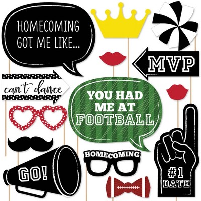 Big Dot of Happiness Homecoming - Football Themed School Dance Photo Booth Props Kit - 20 Count