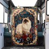 Ragdoll Cat Floral Tapestry Design Flannel Throw Blanket, Seasonal All-Purpose Polyester Comfort for Home, Christmas Gift. - 2 of 4