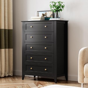 Whizmax Dresser for Bedroom, Tall 5 Drawer Dresser with Deep Drawers & Metal Knobs, Modern Wooden Chests of Drawers for Entryway, Hallway - 1 of 4