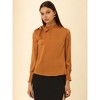 Allegra K Women's Office Elegant Satin Bow Tie Blouses Tops - 3 of 4