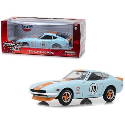 1970 Datsun 240Z #70 "Gulf Oil" Light Blue "Tokyo Torque" Series 1/24 Diecast Model Car by Greenlight