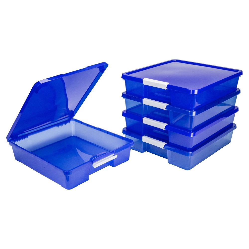 Storex 5pk Classroom Project Box For 12" Square Paper Blue