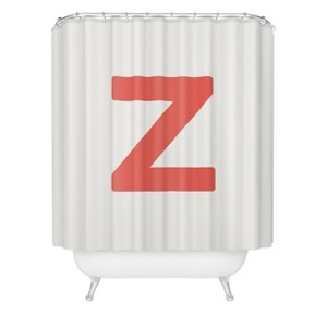 Deny Designs April Lane Art Block Monogram Shower Curtain - 1 of 3