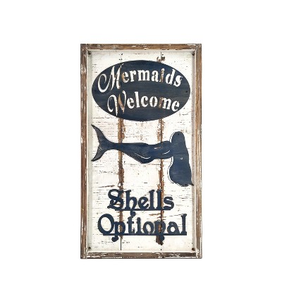 Beachcombers 23.8 Mdf/Metal Mermaids Welcome Wall Plq