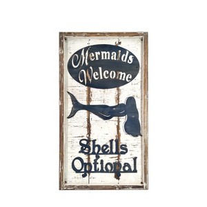 Beachcombers 23.8 Mdf/Metal Mermaids Welcome Wall Plq - 1 of 1