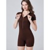 DOMETOUR Zippered One Piece jumpsuit Short Sports Yoga Jumpsuit for Women - 2 of 4