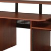 Royal Hampton 71 Inch Wood Music Desk Studio Workstation, 3 Shelves, Cherry Brown - 3 of 4