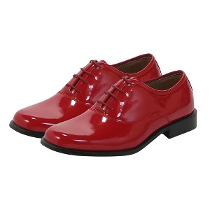 Fun Costumes Men's 20's Inspired Vinyl Tuxedo Adult Red Costume Shoes - 1 of 4