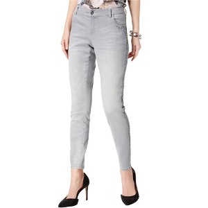 I.N.C International Concepts Womens Embellished Skinny Fit Jeans, Grey, 12 - 1 of 1