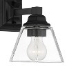 Regency Hill Modern Wall Sconce Lighting Black Hardwired 5" Fixture Clear Glass Shade for Bedroom Bathroom Vanity Living Room Home - 2 of 4