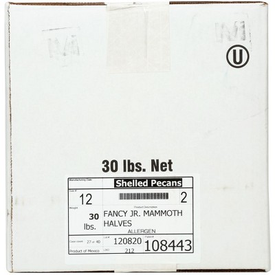 Bulk EB Pecan Fancy Shelled Halves Jr. - 30 lbs